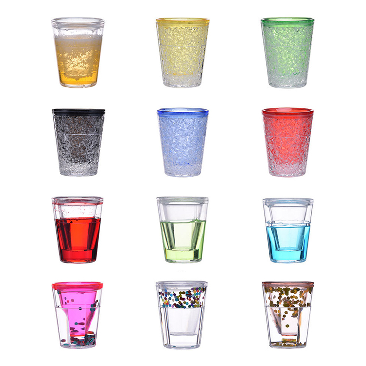 Colorful Gel Freezer Shot Glasses, BPA Free Plastic Freezer Gel Shot Glass Sturdy Wine Glasses For Holiday, Housewarming gift