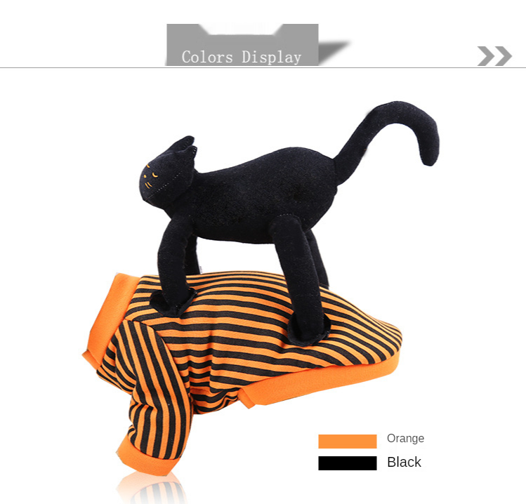 Funny black cat standing up dog clothes cat pet clothes Halloween Christmas day clothes for medium-sized dogs