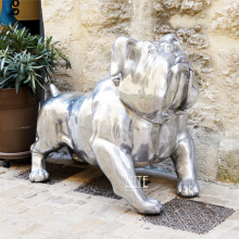 Wholesale metal shar pei statue stainless steel animal dog sculpture