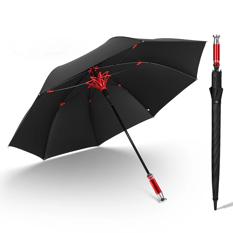 Promotional Windproof Color Fiberglass Ribs Straight Rolls Royce Golf Umbrella