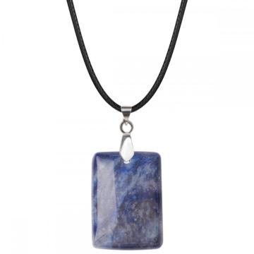 Amethyst 30X40MM Cuboid Necklace Men Rectangle Pendant