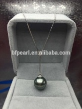 wholesale 10mm round tahitian peacock green pearls pendant necklace