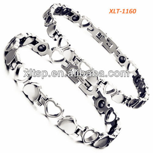 Fashion couple bracelet sport energy titanium germanium magnetic heart bracelet