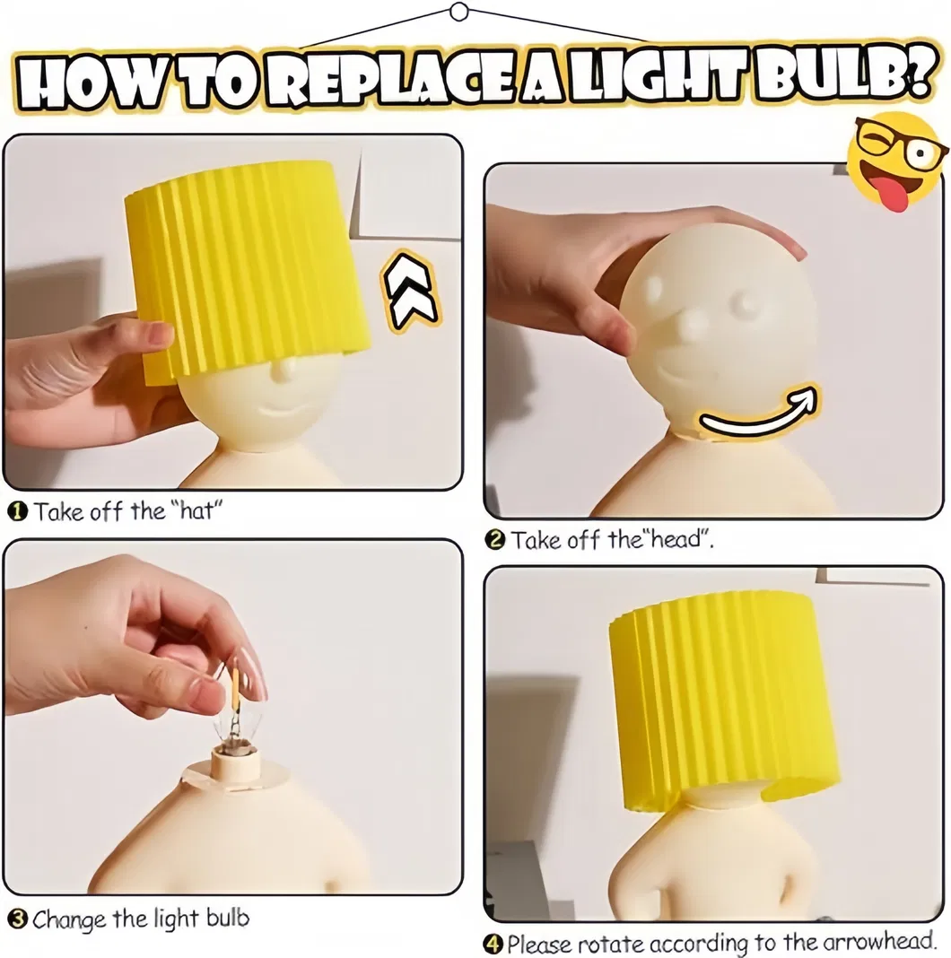 Cute Boy Shy LED Table Lamp Night Light