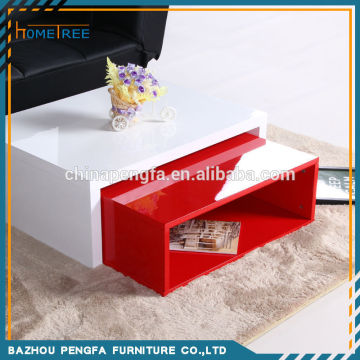 Multi-function high gloss extended coffee table