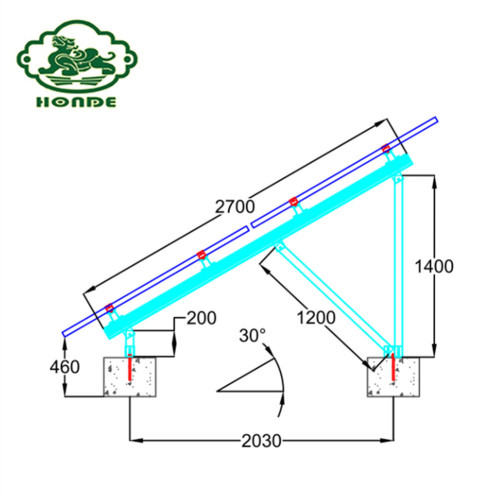 Estrutura de sistemas de montagem de base de concreto de painel solar