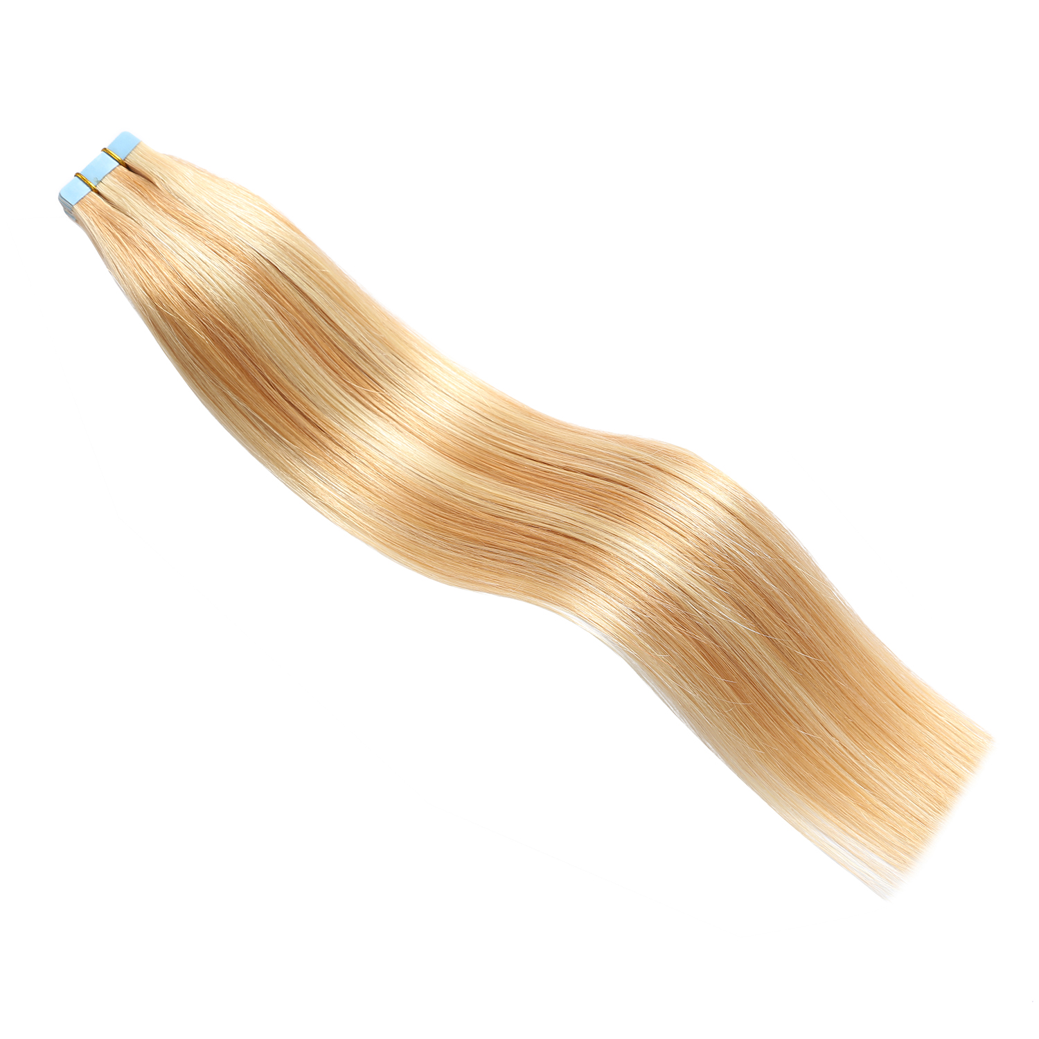 613# Blonde Tape In Hair Extensions Shiny Double Drawn Remy Human Hair Cuticle Aligned Tape Hair Extensions