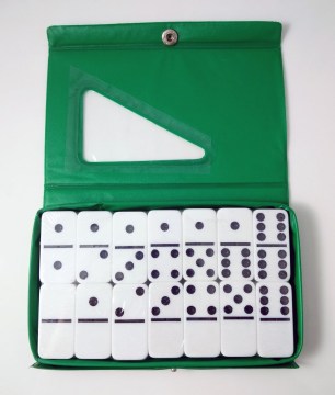 white domino game set, white domino double six in urea material