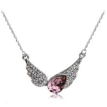 To Sleep On Angels' Wings zircon diamond pendant necklace