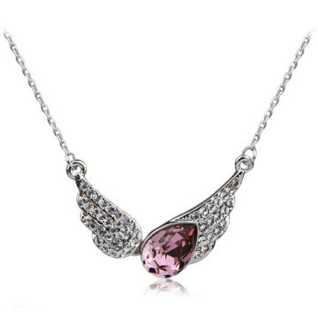 To Sleep On Angels' Wings zircon diamond pendant necklace