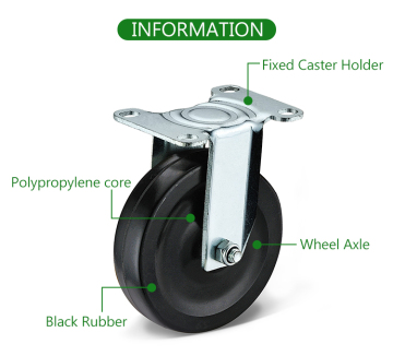 high quality Flat Plate Rigid Rubber Wheel Caster