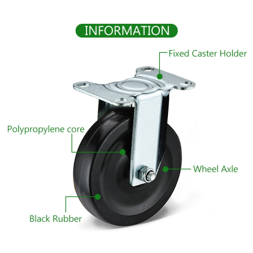 Hochwertiger flacher Plattentafel starrer Gummi -Rad Caster