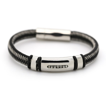 Genuine leather bangle bracelet