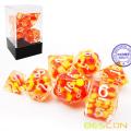 Bescon Firey Pearl Polyedrisches Würfelset, Fire Pearl Poly RPG Würfelset mit 7 Stück