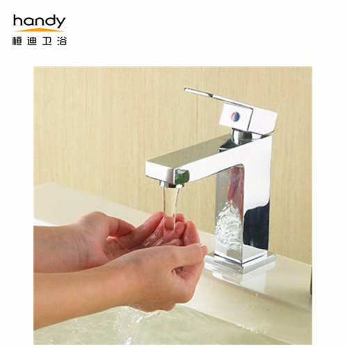 Square Type Brass Single Hole basin mixer taps