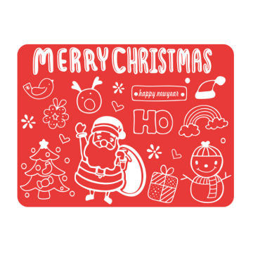 Merry Christmas Design Silicone Placemat for Kids