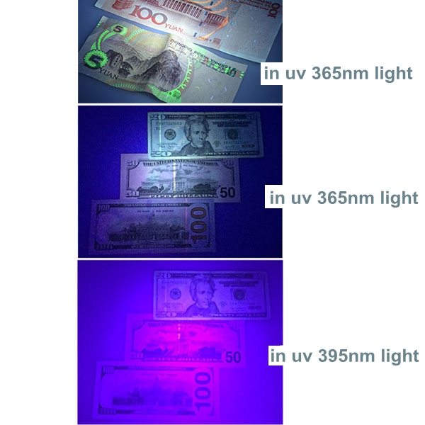 Pocket Flashlight 365nm 3W LED Ultraviolet Lamp UV Black Light Pen Torch