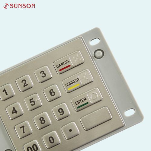 Perangkat Pin Pad Keypad Enkripsi Stainless Steel IP65