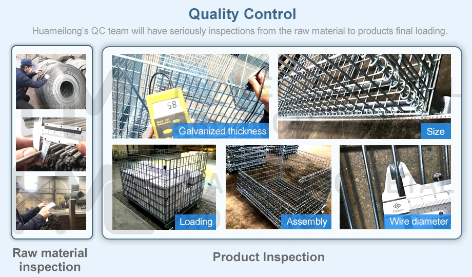 Hot-Selling Industrial Folding Galvanized Wire Crate for Warehouse and Logistics