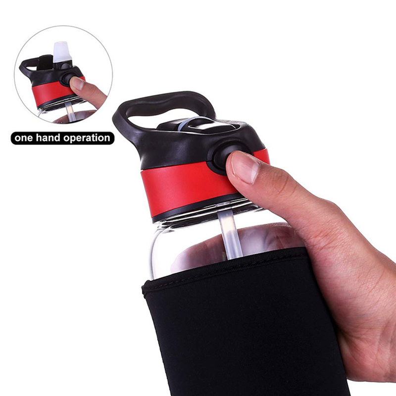 Private Label Borosilicate Glass Sport Bottle with Straw