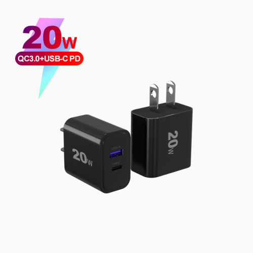 ขายส่ง 2 พอร์ต QC3.0 Type-C USB Wall Charger Fast Charger