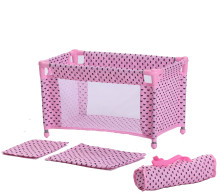 Popular Pink Plastic Doll Bed for Pretend Play and Travel