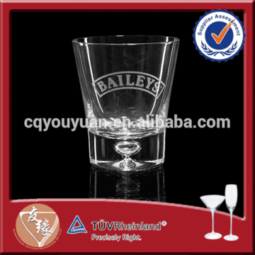 Whisky Bubble Bottom Glass 250ml Etched Glassware