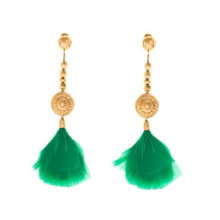 Green skirt pendants gold drop earring