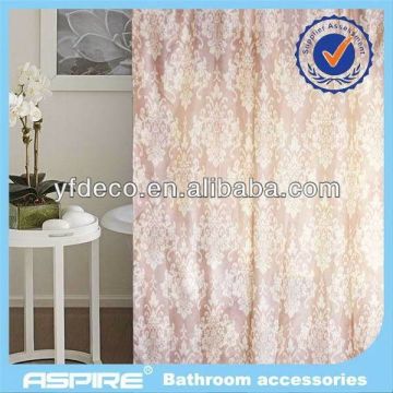 Polyester hookless shower curtain