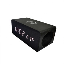 Wooden LED Digital Clock with Bluetooth Speaker for Wedding Gifts