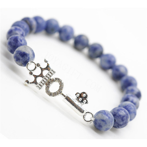 Sodalite Gemstone Bracelet with alloy key Piece