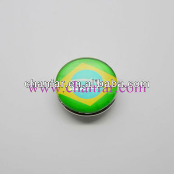 YiWu Sale Glass Button Charms,Flag Design Button Snap Charms