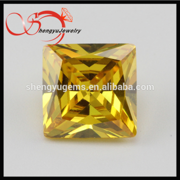 top quality square Cubic Zirconia princess cut Cubic Zirconia jewelry gold