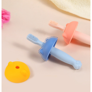Oso seguro Bebé Limpieza de cepillos de dientes Anti-choke Shield