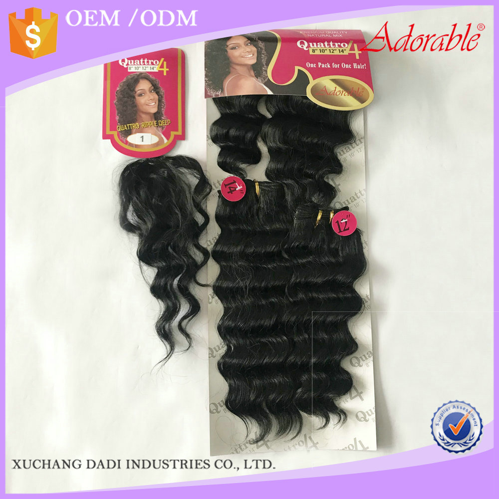 Trending High Quality Senegalese Twist Crochet Braiding Hair Synthetic Hair Bulk Quattro brazilian Deep Wave 4pcs natural color