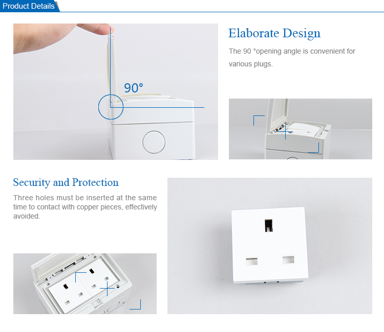 SAIPWELL Hot Sale New Design 250V/13A Electrical 2 Way UK Waterproof Socket