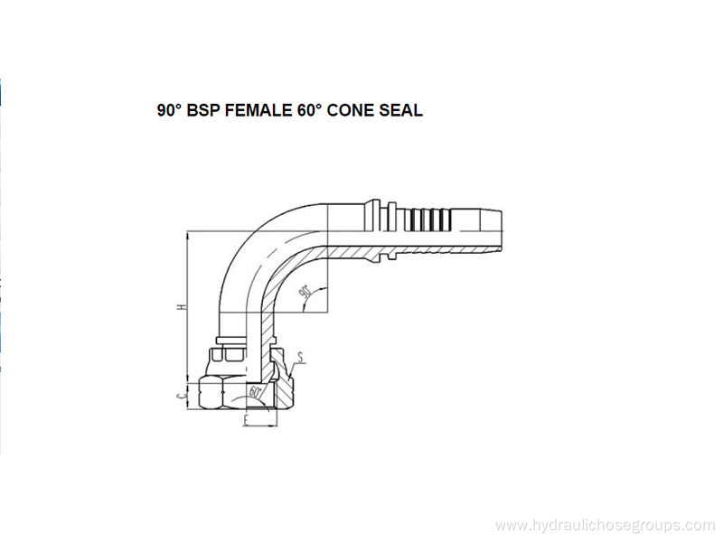 90° BSP Female 60° Cone Seal 22691