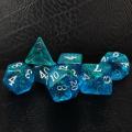 Bescon Blue Shimmery Dice Set, Polyhedral RPG Game 7-dice Set in Brick Box Packing