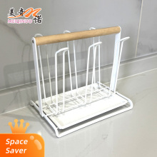 Wooden handle six cup holder (white spray painted)