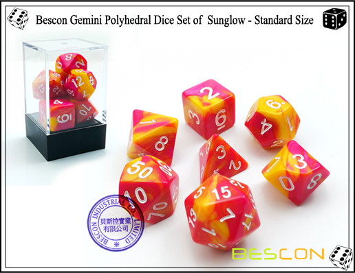 Bescon Gemini Würfel Set von Sunglow-1 Bescon Gemini Dice Set of Sunglow-1