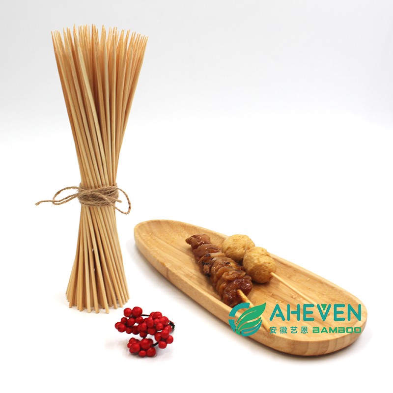 BBQ Party Use 30/40/50cm Bamboo Skewer With Cusotm Logo For Outdoor Use