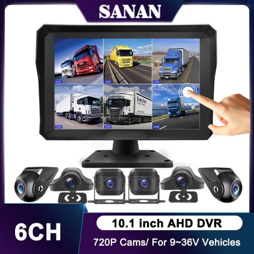 10.1 inch 6 channel vehicle monitor system support 2.5D touch/H.265 compression SA-KC60TP