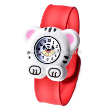 Tiger face cheap silicone analog animal wrist watches for girls