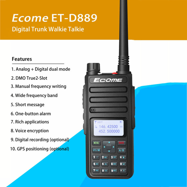 الشبكة العامة التناظرية+الرقمية Dual Mode Radio 4G LTE GPS SOS Digital Trunk Walkie Talkie مع تشفير الصوت