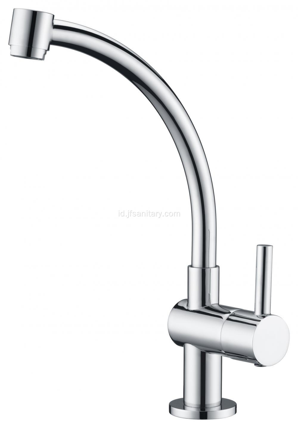 Gooseneck sink mixer air dingin hanya untuk dapur