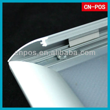 displaying aluminum snap frames for standing