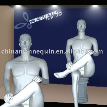 sitting store display male mannequins