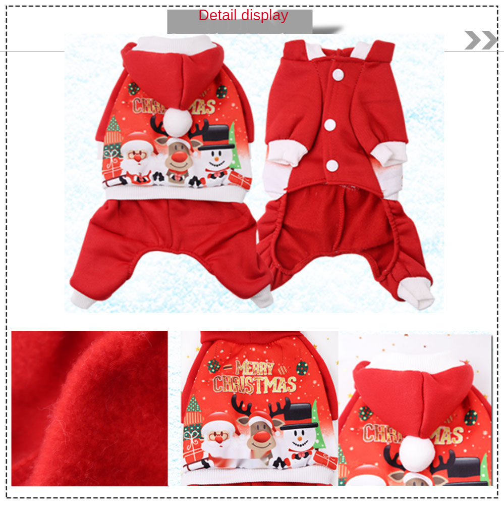 Hot Selling Christmas Pet Supplies Clothes Cat Cotton Clothing Funny Winter Snowman Elk Dog Clothes