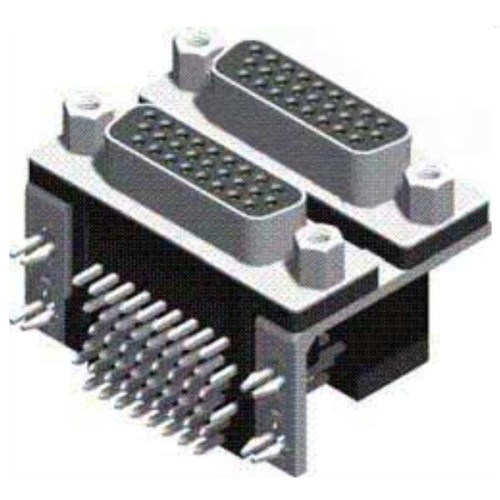 D-SUB PCB Dual Port mit hoher Dichte, rechtwinklig