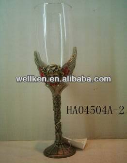 glass pewter cup,glass cup with metal holder